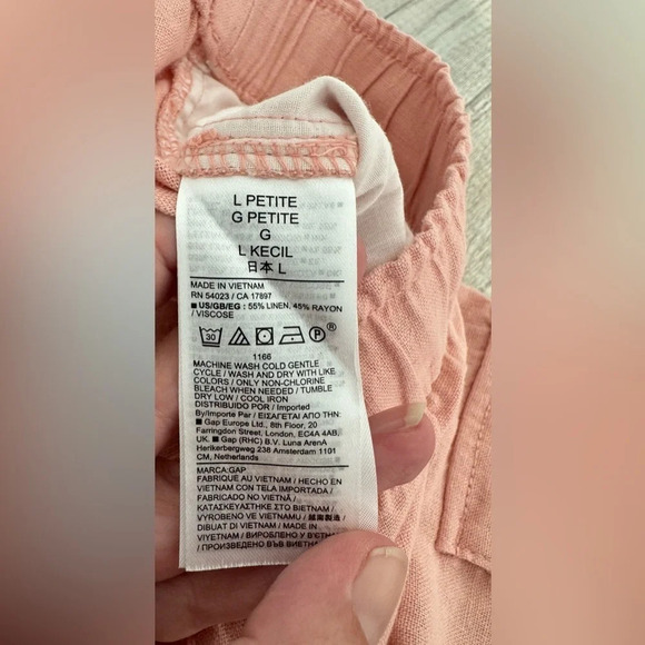 Gap Mid Rise Easy Linen-Blend Ankle Pants Casual Cargo Size Large Petite NWT - Picture 9 of 11